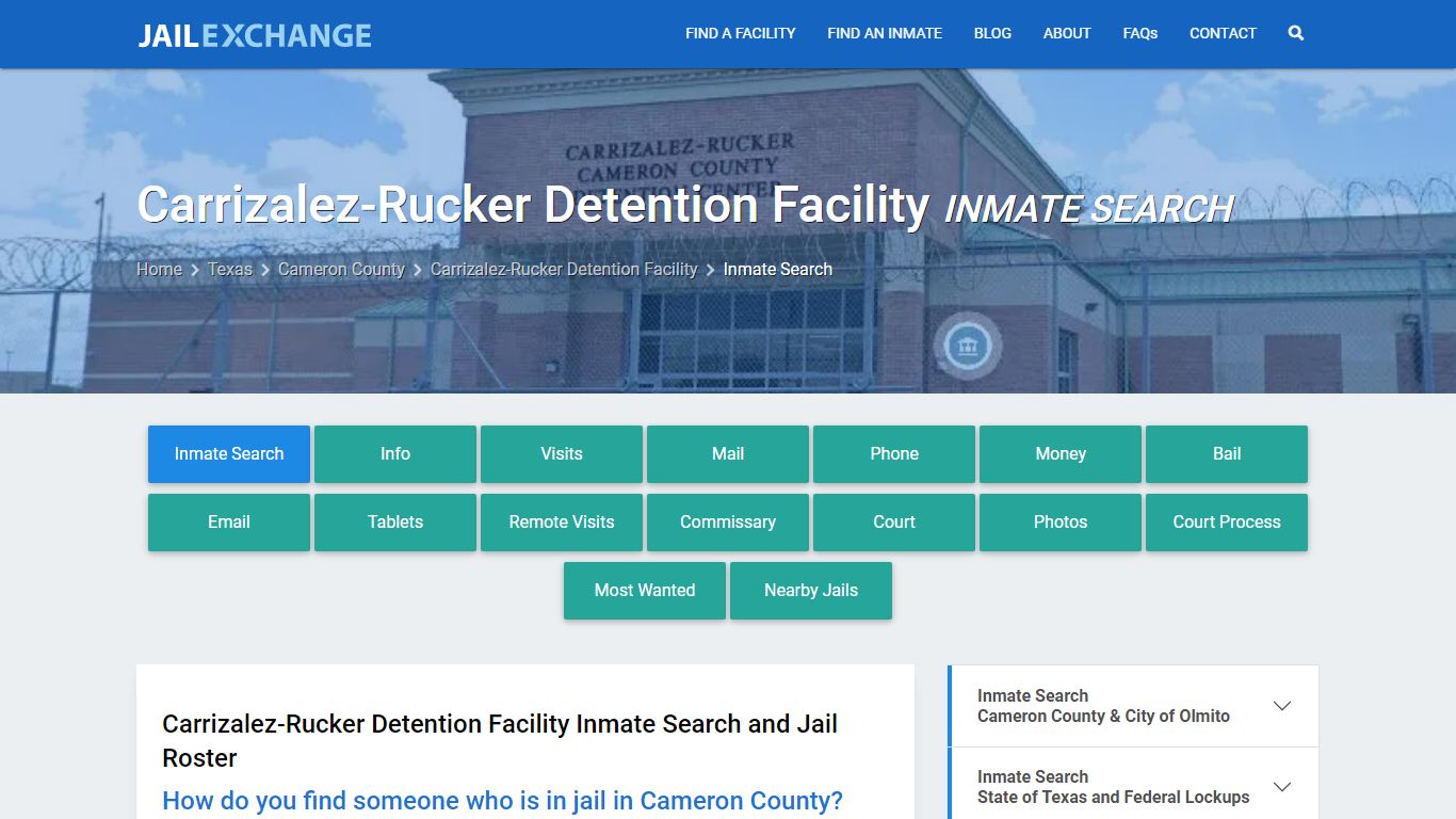 Carrizalez-Rucker Detention Facility Inmate Search - Jail Exchange