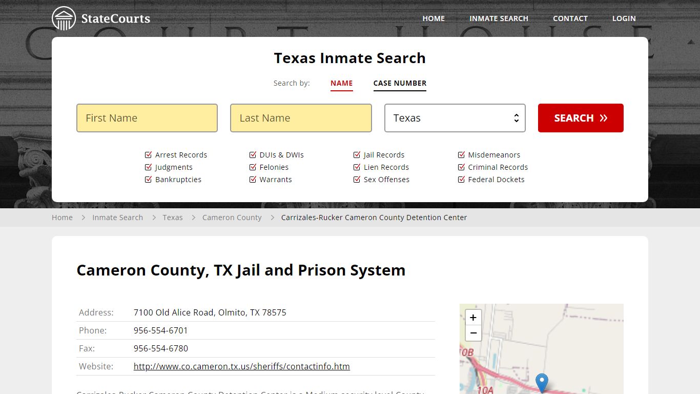 Cameron County, TX Jail and Prison System - State Courts